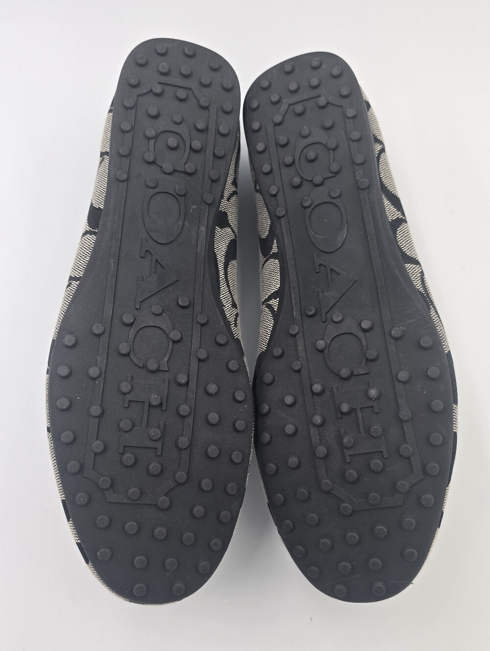 COACH Q672 Frida Signature Jacquard Black Grey Driver Loafers Women Size 6B EUC - Picture 10 of 10